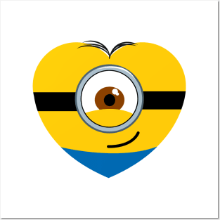 minion heart Posters and Art